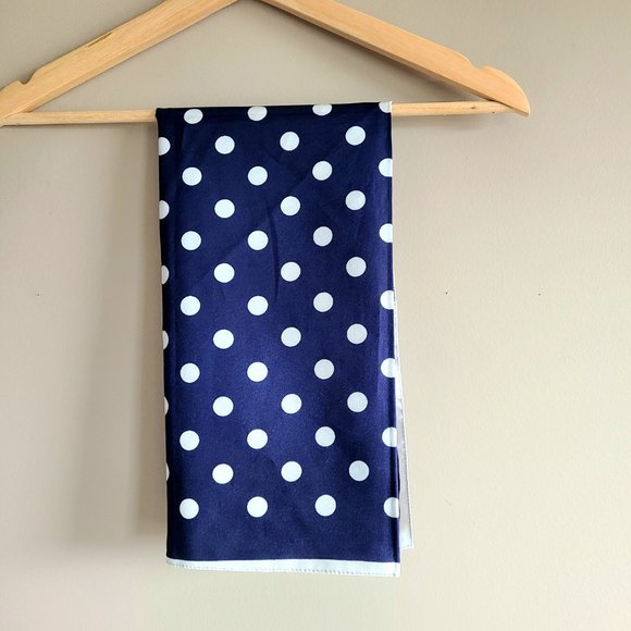 Monique Martin blue and white polka dot scarf. - Picture 2 of 8